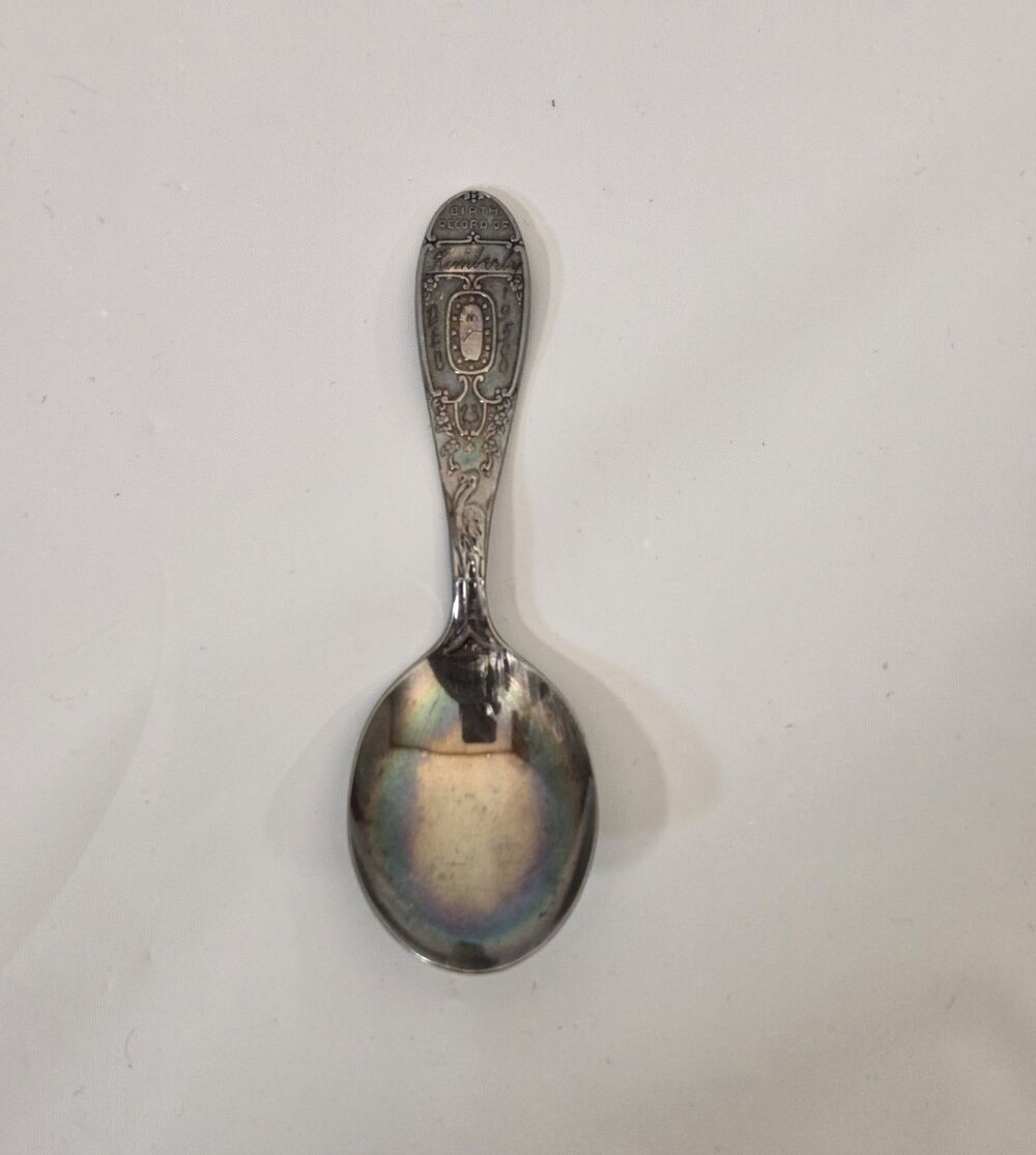 Vintage 1958 Rogers Silverplate Birth Record Baby Spoon – Kimberly‎ – Baby...